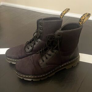Dr. Martens Black Canvas Lace-Up Boots